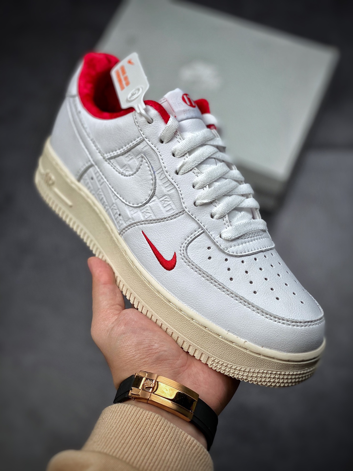 200  Nike Air Force 1 Low 07 × KITH 白红 原楦头原纸板CZ7926-100