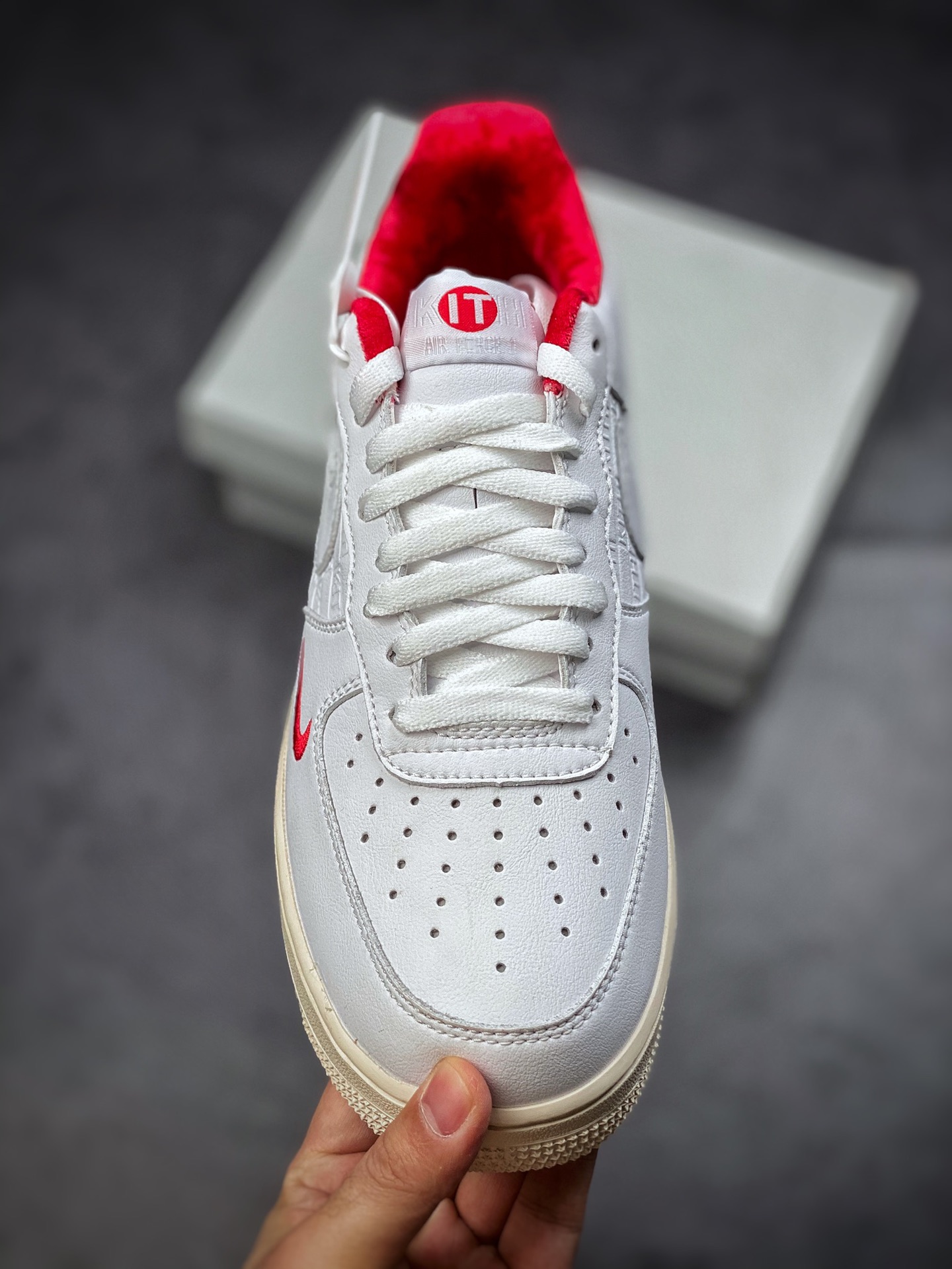 200  Nike Air Force 1 Low 07 × KITH 白红 原楦头原纸板CZ7926-100