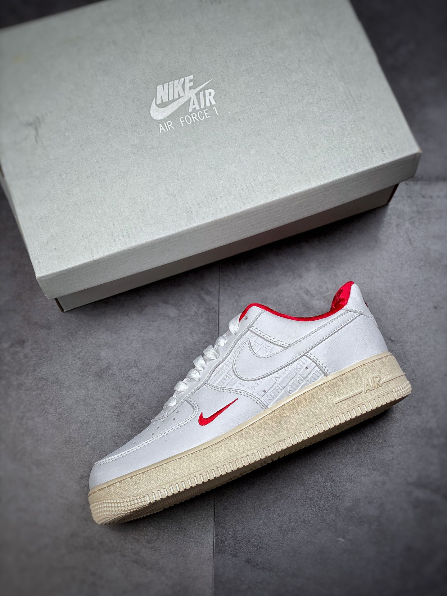 200  Nike Air Force 1 Low 07 × KITH 白红 原楦头原纸板CZ7926-100