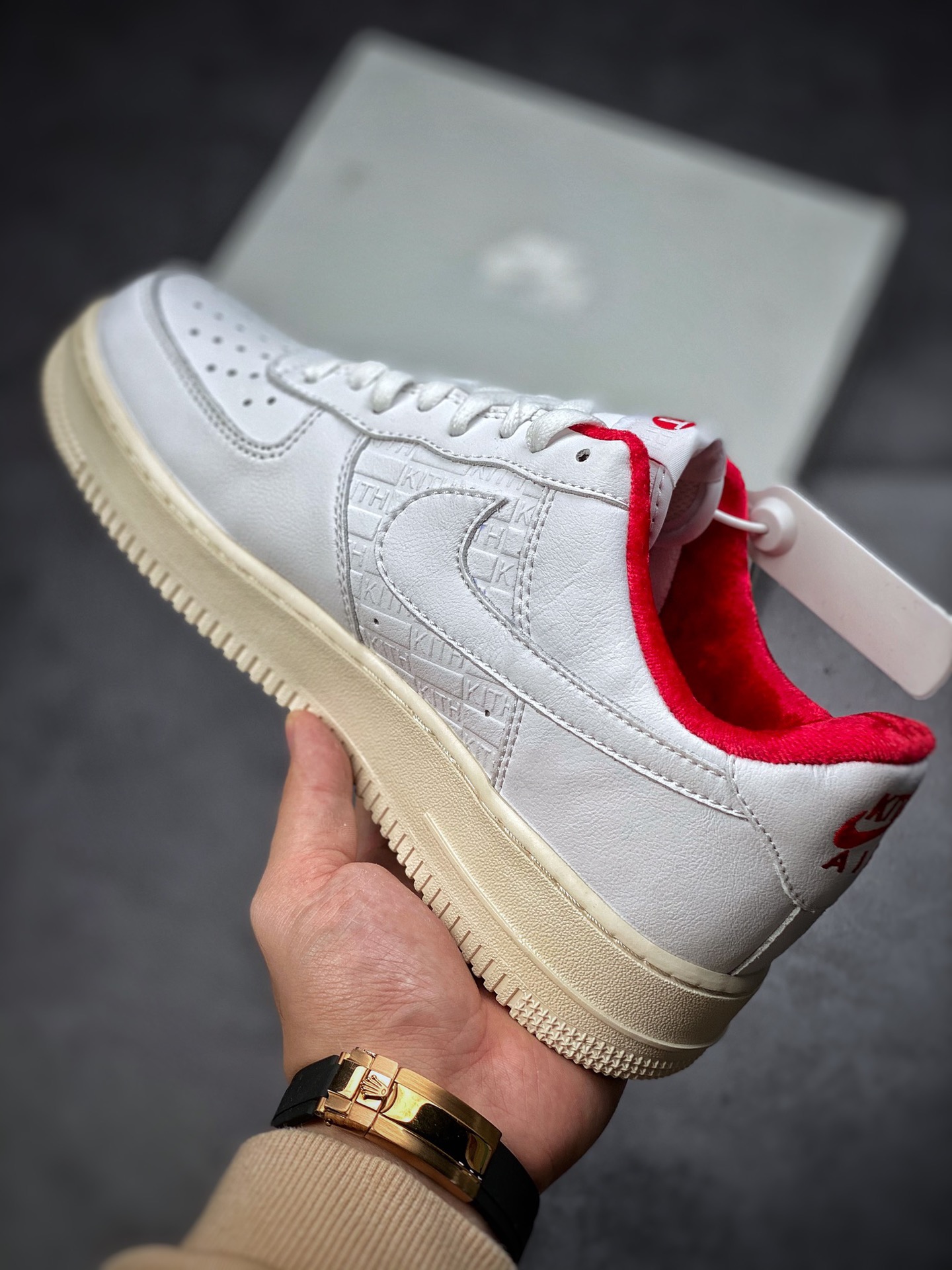 200  Nike Air Force 1 Low 07 × KITH 白红 原楦头原纸板CZ7926-100