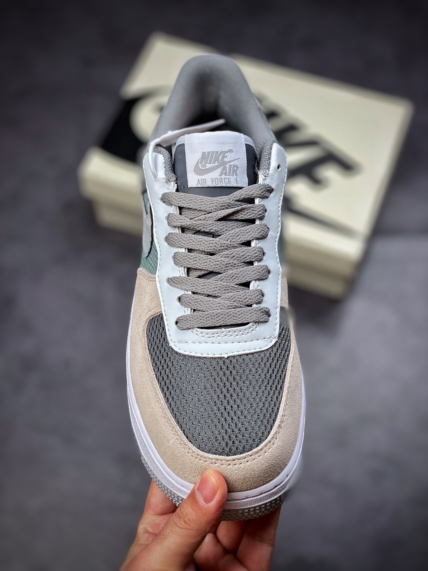 220  Nike Air Force 1 Low 07 浅灰军绿拼接 3M反光 CW2288-703