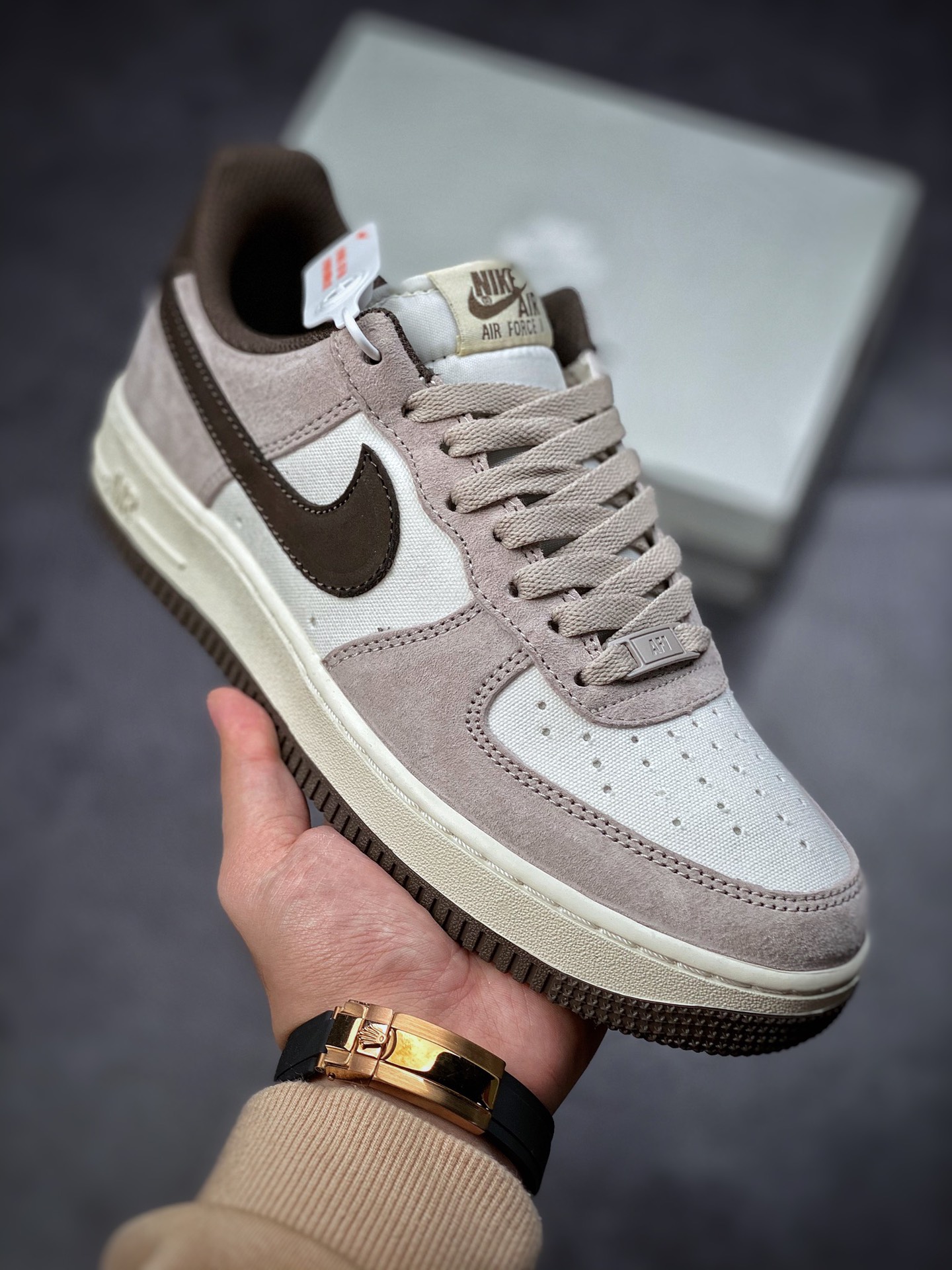 240  Nike Air Force 1 Low 07 灰白棕 原楦头原纸板 NT9988-918
