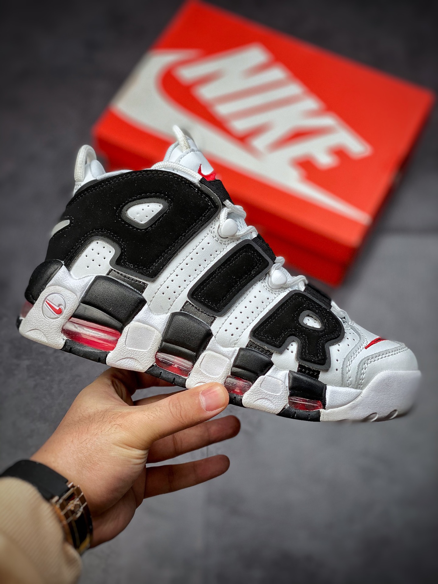 260  Nike Air More Uptempo OG耐克 皮蓬全掌气垫篮球鞋 414962-105