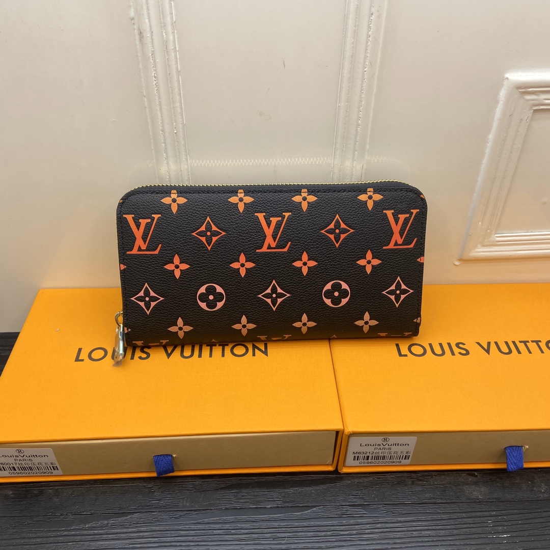 Front view of an elegant leather zip around wallet