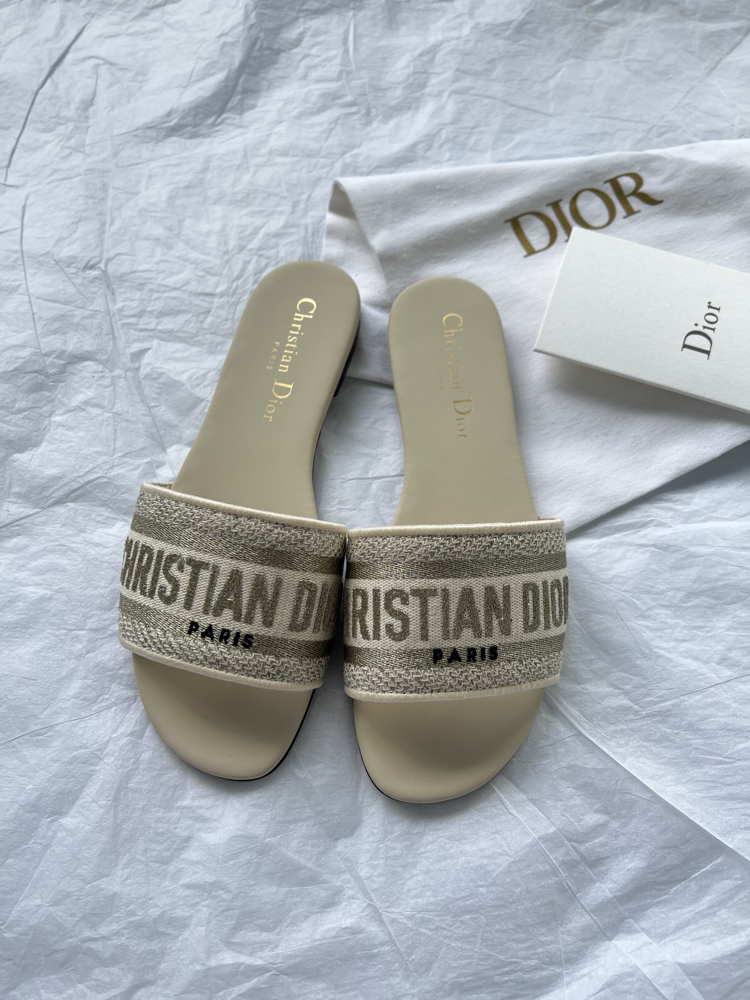 Replicas
 Dior Shoes Slippers Embroidery Cotton Cowhide Genuine Leather Spring/Summer Collection