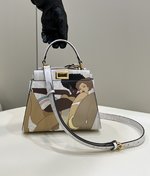 Fendi Peekaboo Bags Handbags Gold White Set With Diamonds