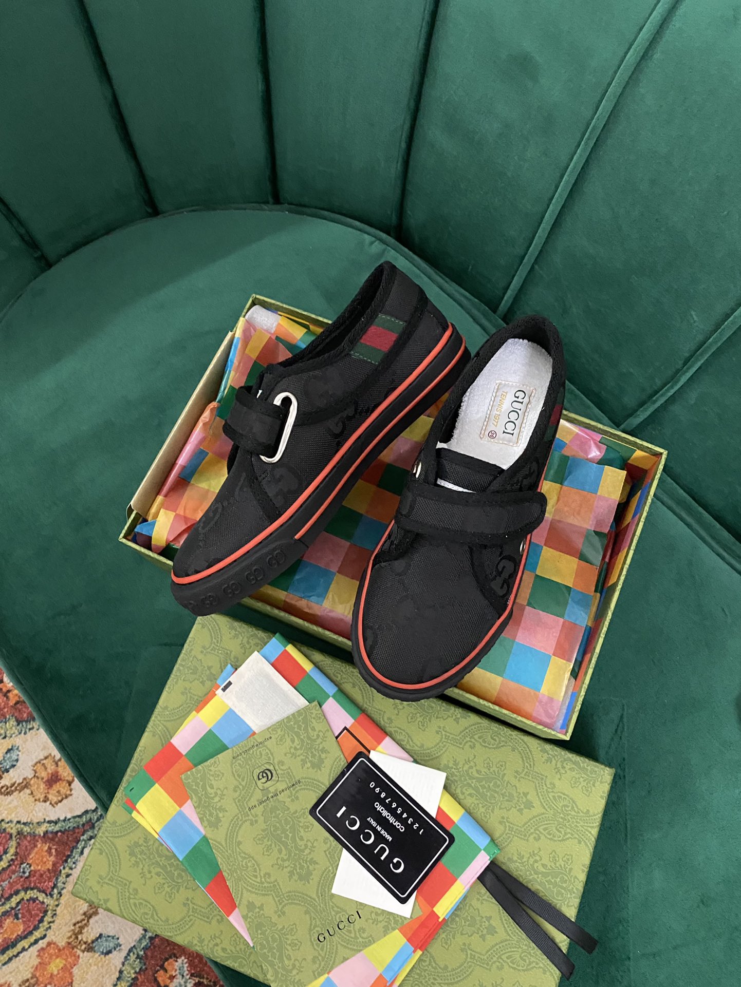 Versión superior. ¡Llegada Gucci tenis 1977 serie clásica izquierda zapatos de lona ...2022 modelos 