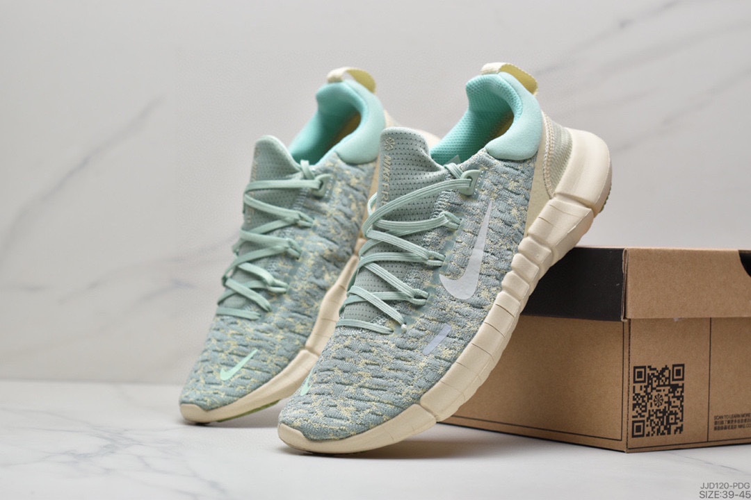 130 真标耐克Nike Free RN Flyknit 2018 赤足5.0二代轻跑鞋 CZ1891-300