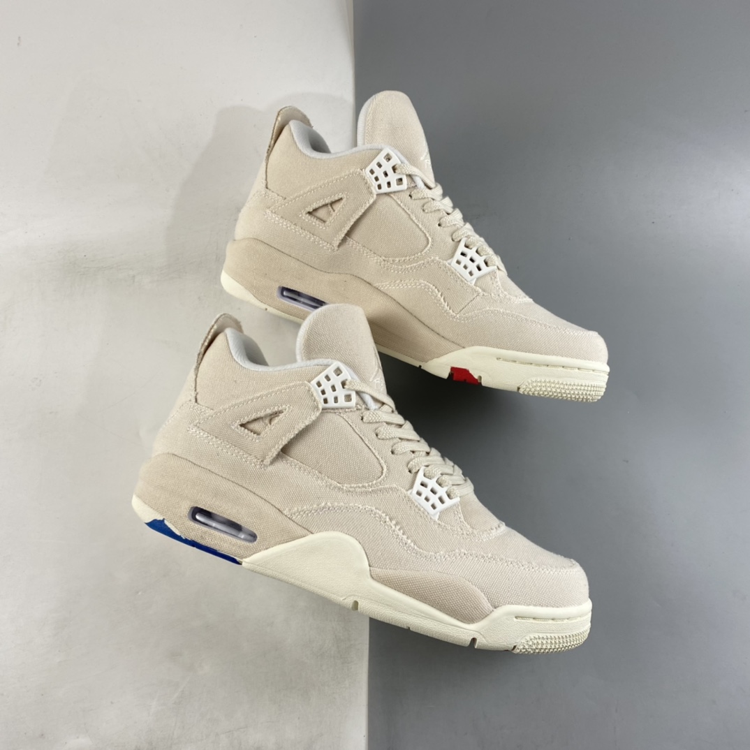 P350  Air Jordan 4 Retro ”Canvas” AJ4 乔4米白帆布 篮球鞋 DQ4909-100