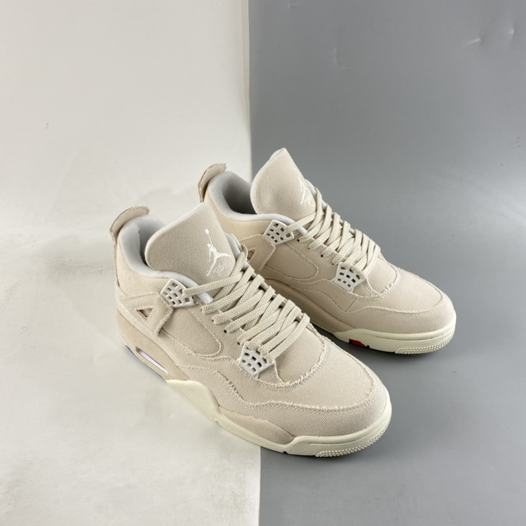 P350  Air Jordan 4 Retro ”Canvas” AJ4 乔4米白帆布 篮球鞋 DQ4909-100