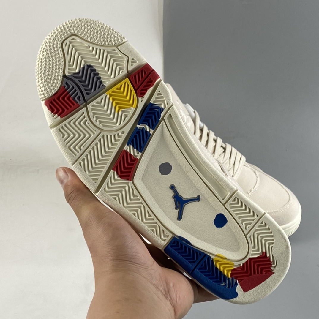 P350  Air Jordan 4 Retro ”Canvas” AJ4 乔4米白帆布 篮球鞋 DQ4909-100
