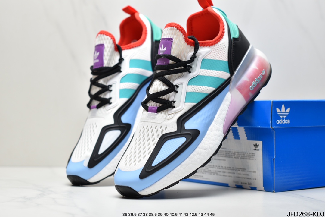 170 阿迪达斯Adidas Originals ZX 2K Boost 全新爆米花缓震休闲运动跑鞋