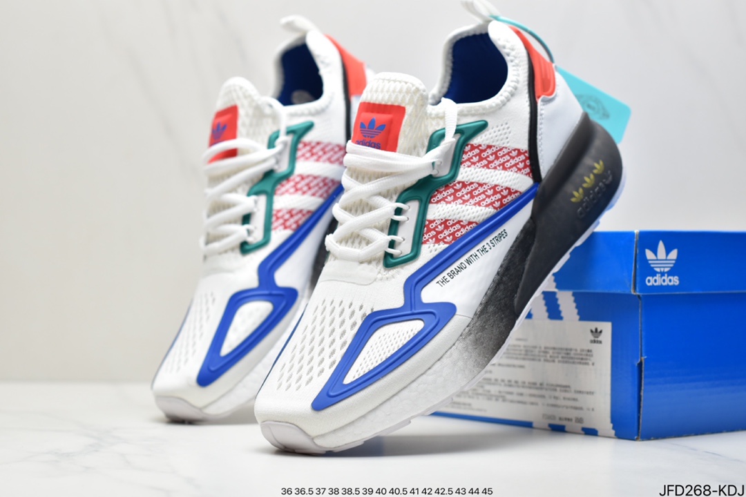 170 阿迪达斯Adidas Originals ZX 2K Boost 全新爆米花缓震休闲运动跑鞋
