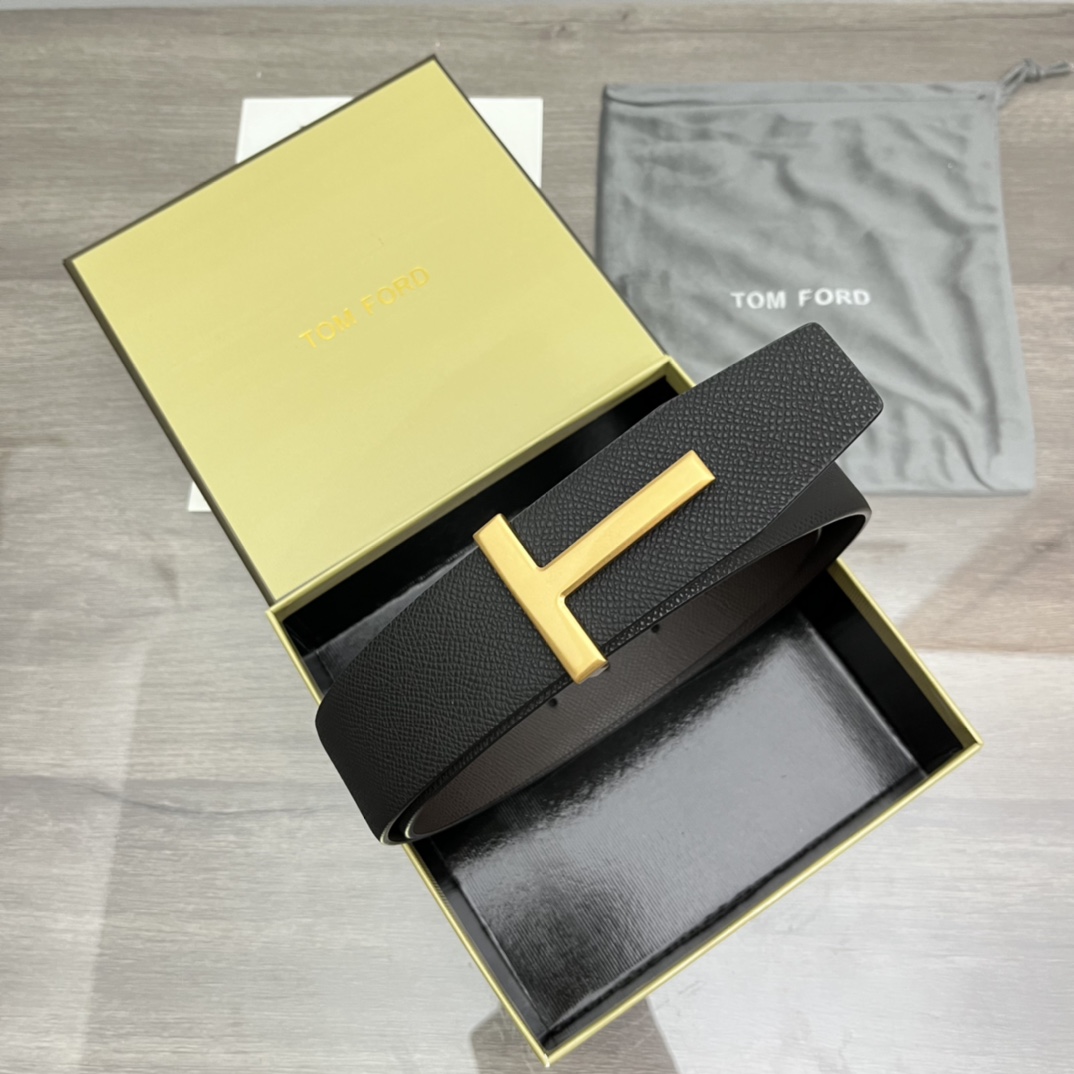 I5  Tom Ford 皮带腰带：双面使用专柜质量、百分百头层牛皮、24k钢扣、送人自用首选、保证真皮 包装：请认准图片专柜包装、送打孔器 全套包装 宽度：3.8cm 长度：国标cm-cm 不可以自行裁剪