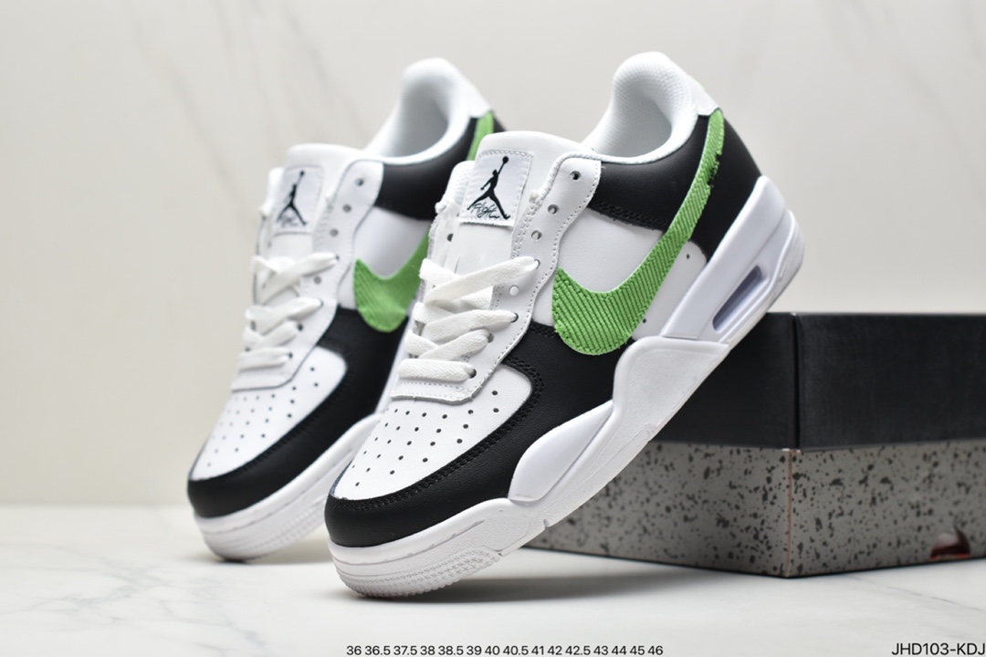 190 Aj4乔丹四代空军二合一 黑白绿勾配色 头层牛皮全称内置真气垫ZG9168-188