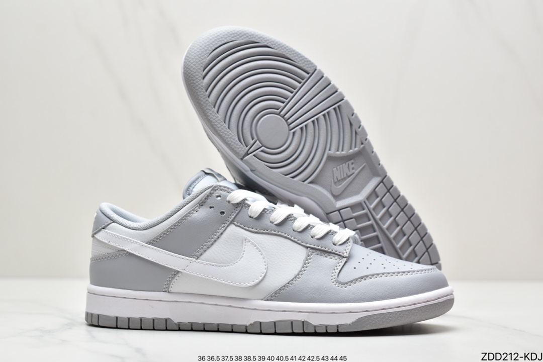 230 Nike SB Dunk Low Retro”Grey/White”扣篮系列低帮休闲运动滑板板鞋“皮革灰白烟灰”DJ6188-001