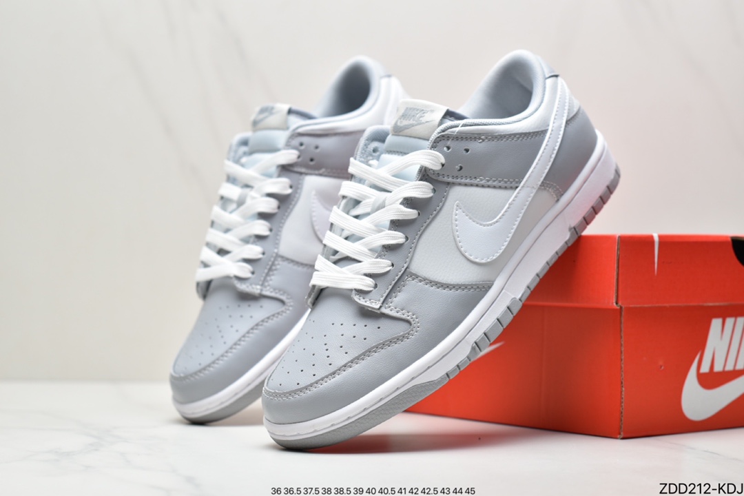 230 Nike SB Dunk Low Retro”Grey/White”扣篮系列低帮休闲运动滑板板鞋“皮革灰白烟灰”DJ6188-001