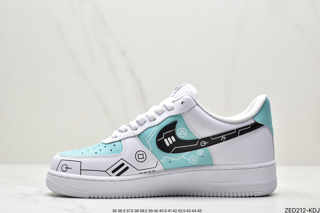 260 耐克Air Force 1 ’07 PS5黑白灰电玩涂鸦CW2288