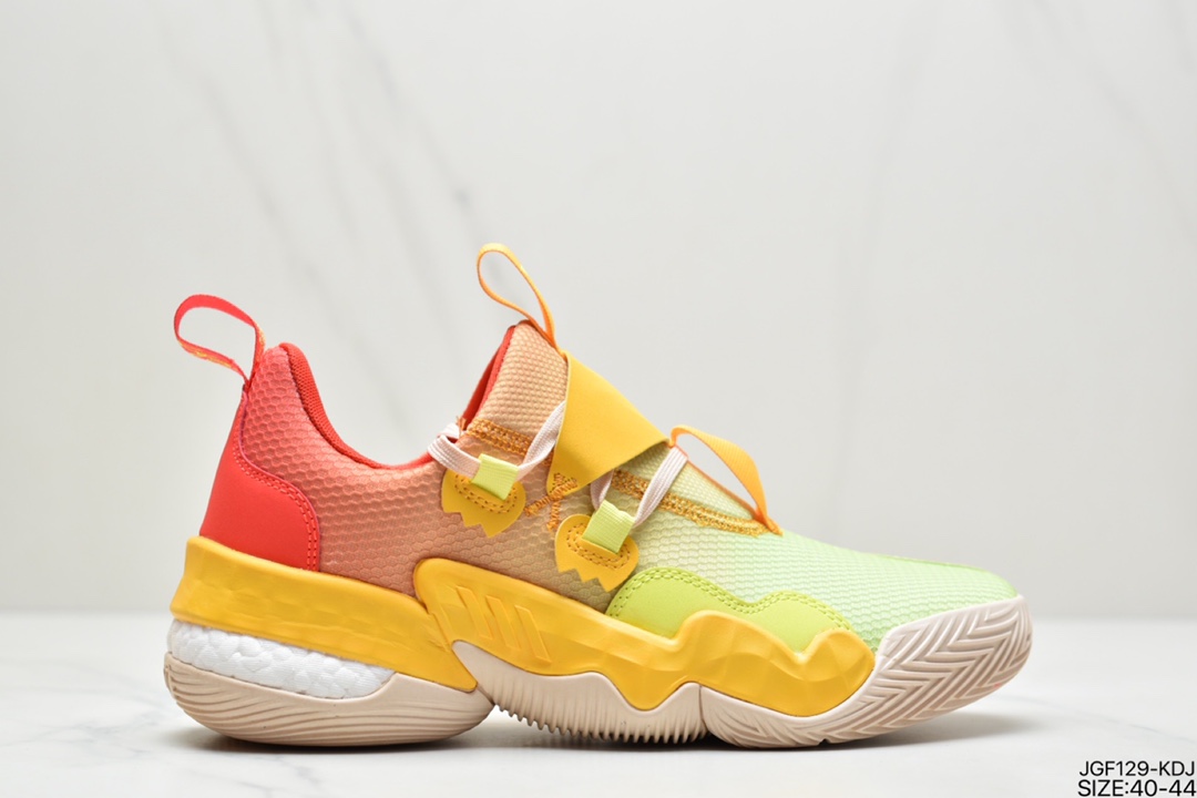 185 真标 亡灵节限定配色，阿迪达斯Adidas Trae Young 1”Cotton Candy”特雷·杨1代系列低帮缓震防滑透气运动文化篮球鞋“蓝粉棉花糖” ID：JGF129-KDJ