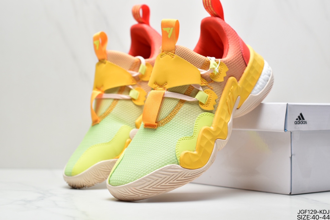 185 真标 亡灵节限定配色，阿迪达斯Adidas Trae Young 1”Cotton Candy”特雷·杨1代系列低帮缓震防滑透气运动文化篮球鞋“蓝粉棉花糖” ID：JGF129-KDJ