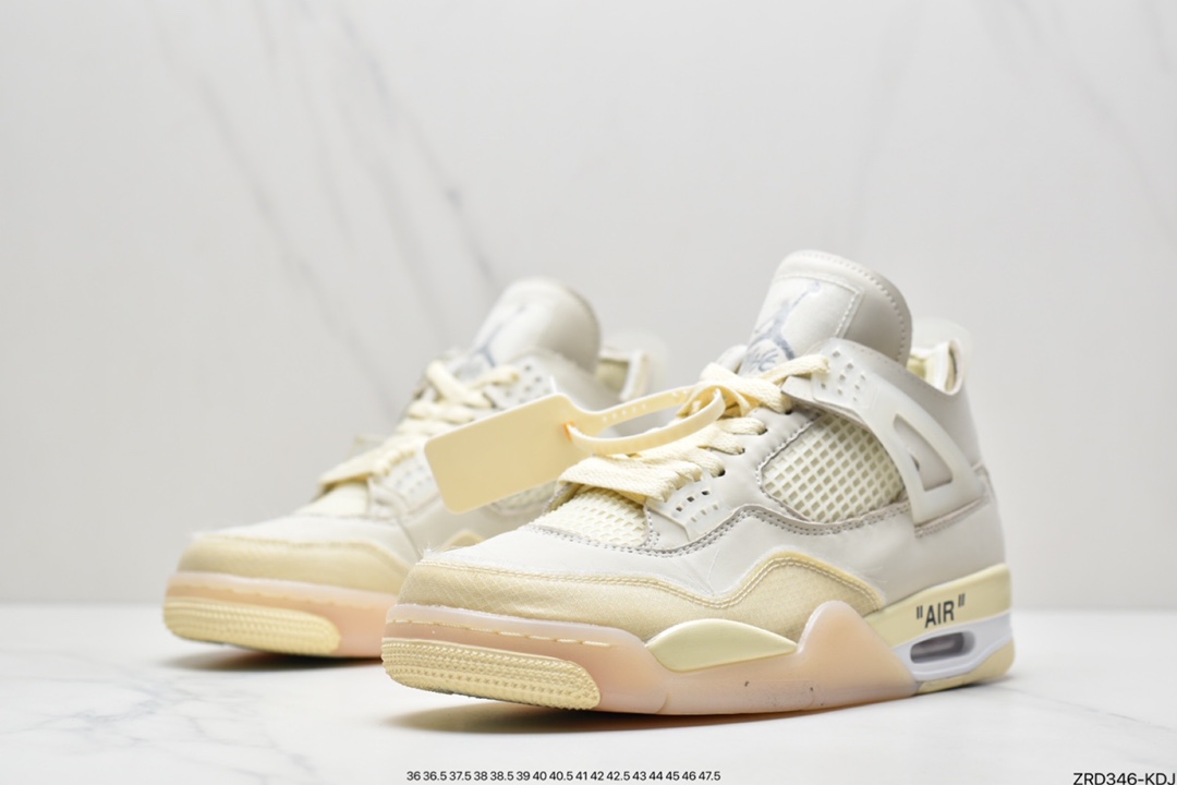 320 东莞大厂出品 off white x air Jordan 4 黑红 CV9388-001