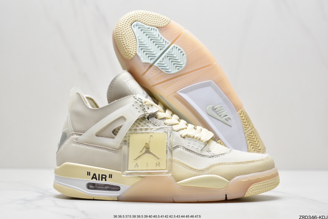 320 东莞大厂出品 off white x air Jordan 4 黑红 CV9388-001