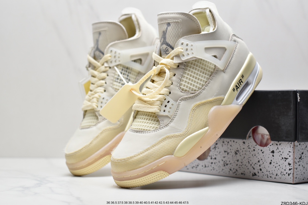 320 东莞大厂出品 off white x air Jordan 4 黑红 CV9388-001
