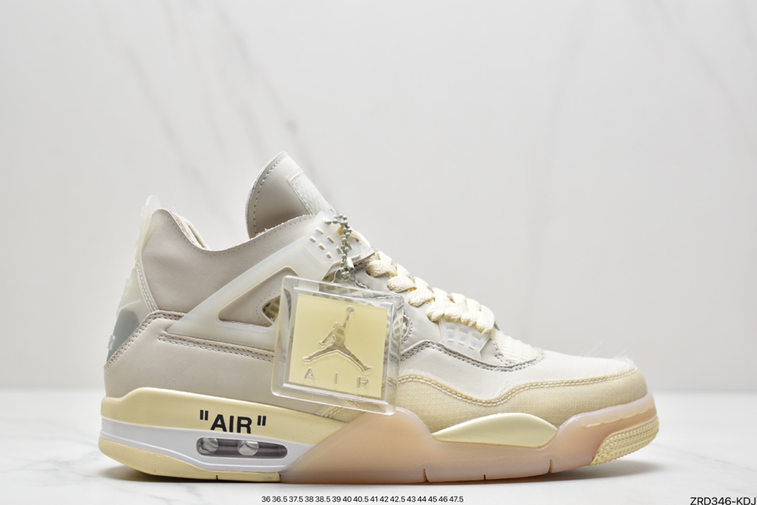320 东莞大厂出品 off white x air Jordan 4 黑红 CV9388-001