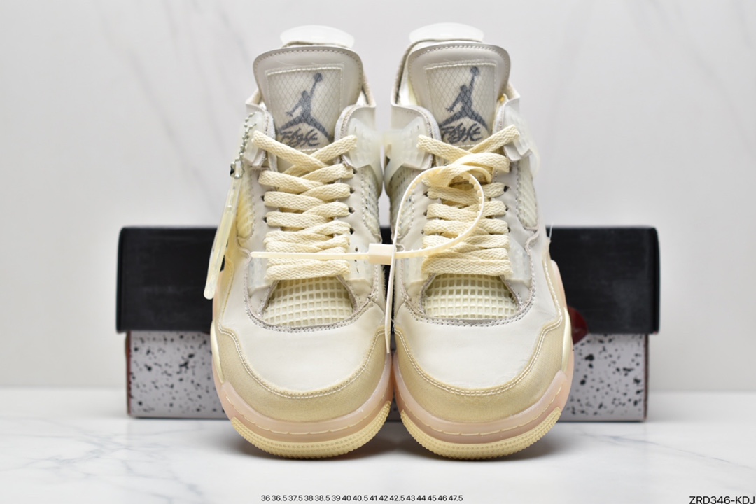 320 东莞大厂出品 off white x air Jordan 4 黑红 CV9388-001