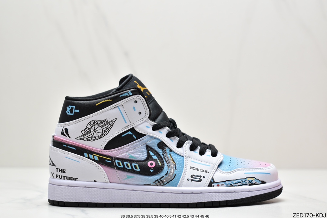 260 耐克Air Jordan 1 MID 虎年限定深灰天猫贸外客户订单 554724-170