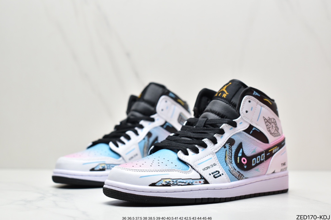 260 耐克Air Jordan 1 MID 虎年限定深灰天猫贸外客户订单 554724-170