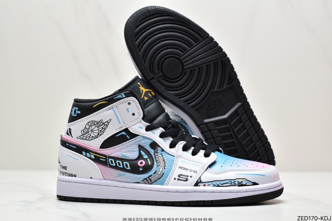 260 耐克Air Jordan 1 MID 虎年限定深灰天猫贸外客户订单 554724-170