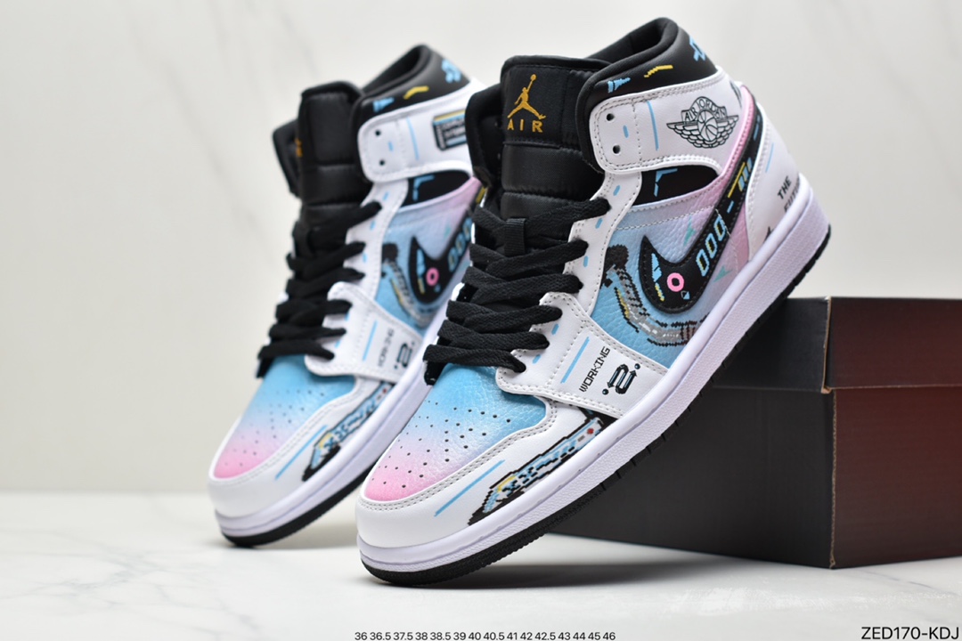260 耐克Air Jordan 1 MID 虎年限定深灰天猫贸外客户订单 554724-170