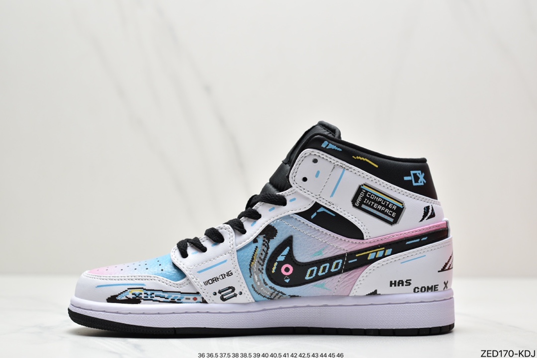 260 耐克Air Jordan 1 MID 虎年限定深灰天猫贸外客户订单 554724-170