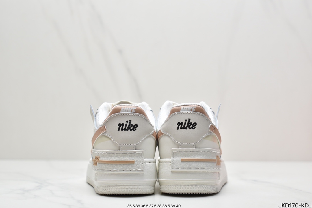 160 耐克Nike WMNS Air Force 1 Shadow 马卡龙空军一号轻量增高低帮百搭板鞋CI0919-100