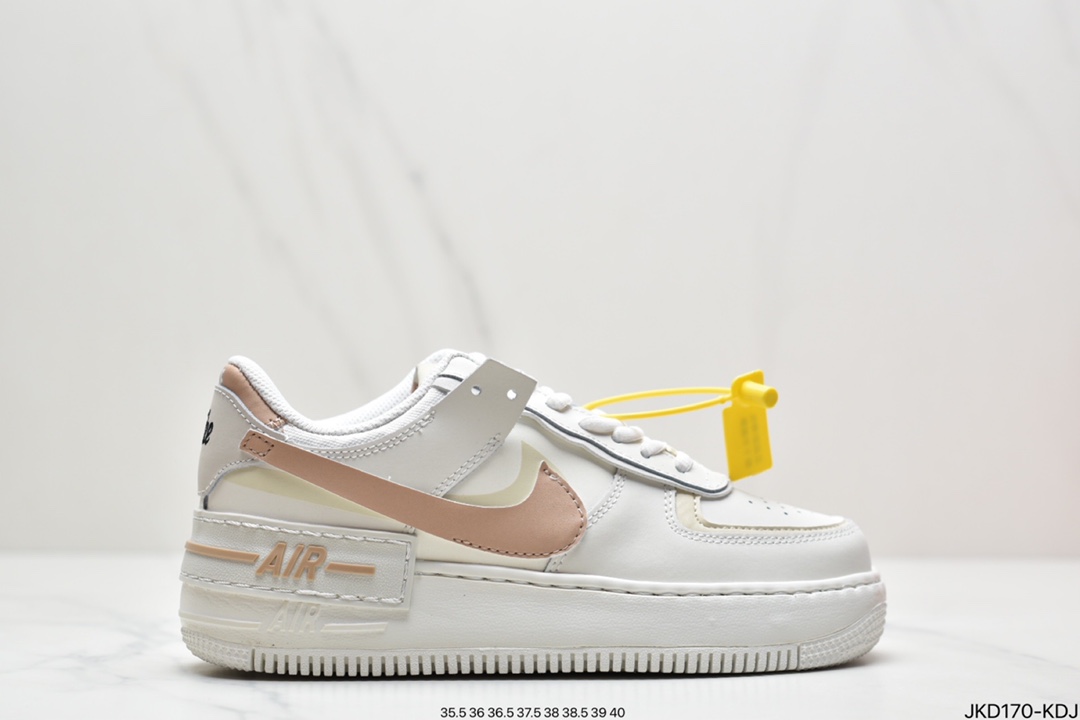 160 耐克Nike WMNS Air Force 1 Shadow 马卡龙空军一号轻量增高低帮百搭板鞋CI0919-100