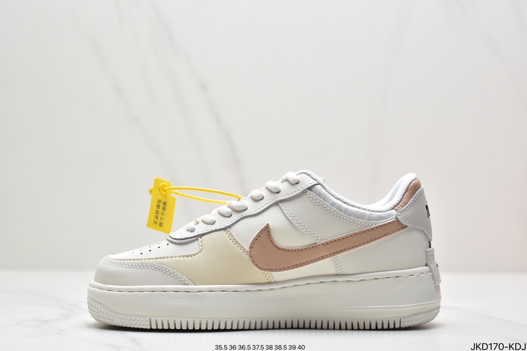 160 耐克Nike WMNS Air Force 1 Shadow 马卡龙空军一号轻量增高低帮百搭板鞋CI0919-100