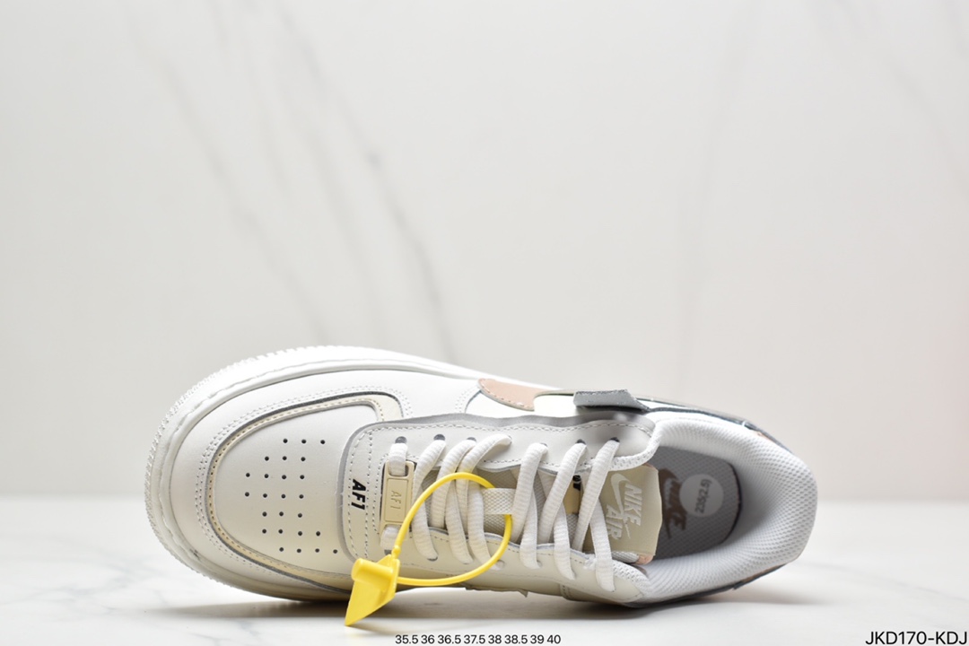 160 耐克Nike WMNS Air Force 1 Shadow 马卡龙空军一号轻量增高低帮百搭板鞋CI0919-100