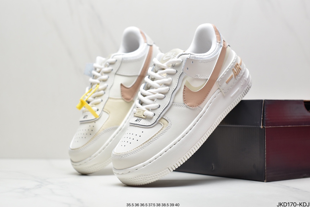160 耐克Nike WMNS Air Force 1 Shadow 马卡龙空军一号轻量增高低帮百搭板鞋CI0919-100