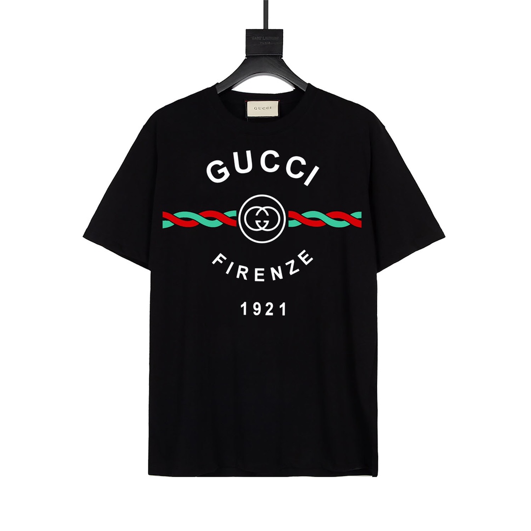 Gucci🌟Gucci, Gucci 20ss nueva colección de principios de primavera, camiseta de manga corta con cuello redondo con est…
