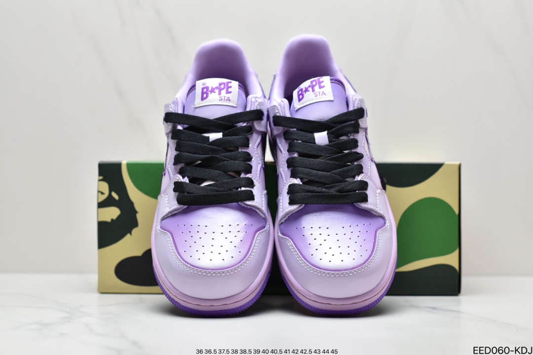 370 A Bathing Ape安逸猿BAPE Sk8 Sta Low SK8系列低帮休闲运动滑板板鞋”皮革咖啡摩卡深棕白”1H80-191-013