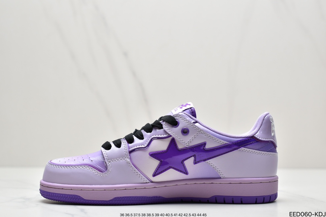 370 A Bathing Ape安逸猿BAPE Sk8 Sta Low SK8系列低帮休闲运动滑板板鞋”皮革咖啡摩卡深棕白”1H80-191-013