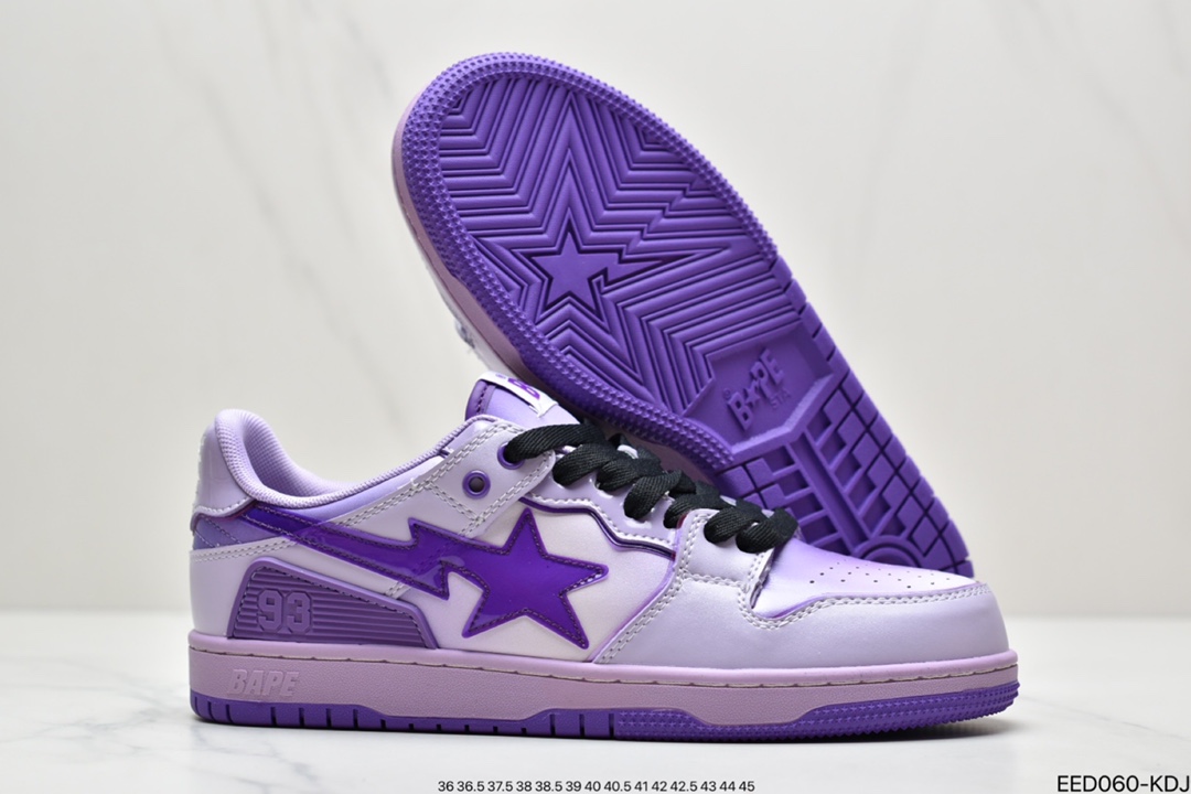 370 A Bathing Ape安逸猿BAPE Sk8 Sta Low SK8系列低帮休闲运动滑板板鞋”皮革咖啡摩卡深棕白”1H80-191-013