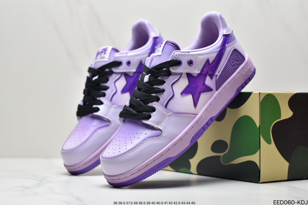 370 A Bathing Ape安逸猿BAPE Sk8 Sta Low SK8系列低帮休闲运动滑板板鞋”皮革咖啡摩卡深棕白”1H80-191-013