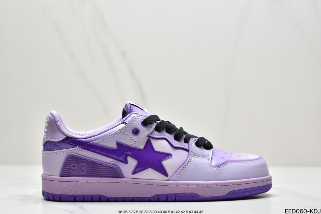 370 A Bathing Ape安逸猿BAPE Sk8 Sta Low SK8系列低帮休闲运动滑板板鞋”皮革咖啡摩卡深棕白”1H80-191-013