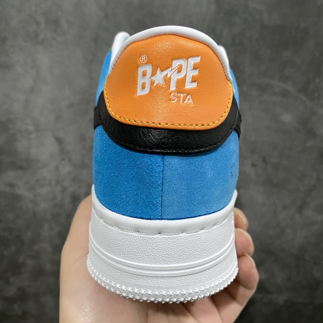 图片[4]-A Bathing Ape安逸猿 BAPE Sta Low 闪星系列低帮经典复古休闲运动板鞋\”奥运鸳鸯白天蓝桃粉绿黑黄\”1H20-191-048 2021年东京奥运会 BAPE® 带来全新奥运别注配色的 BAPE STA™ 可以看到整个鞋子是由象征奥运五环的蓝、红、黄、绿、黑组成 并且是左右脚自带鸳鸯效果 同时鞋身材质也是由麂皮、皮革等材质打造 细节上我们可以看到金色的猿人头鞋带扣以及后跟处的猿人头压印 绝对诚意满满。 尺码：36 36.5 37 38 38.5 39 40 40.5 41 42 42.5 43 44 44.5 45-选品中心
