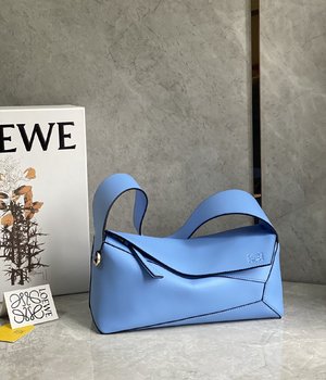 Loewe Puzzle Handbags Crossbody & Shoulder Bags Blue Calfskin Cowhide Underarm