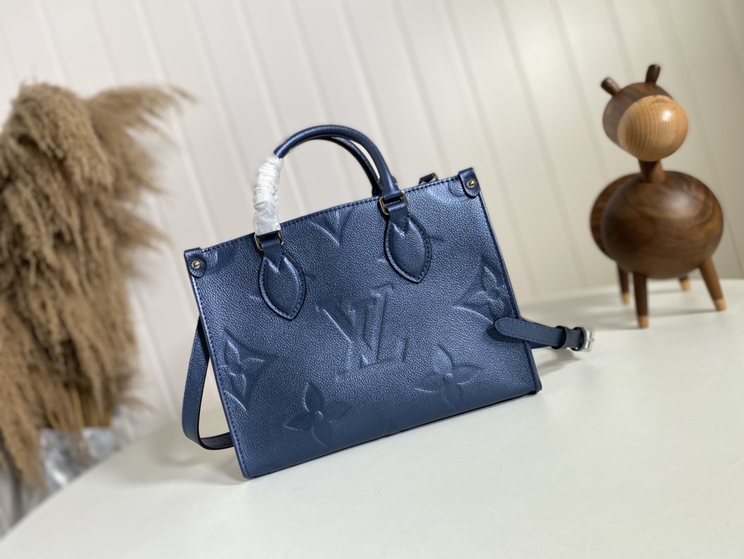 Louis Vuitton LV Onthego Bags Handbags Blue Empreinte​ Mini M58956