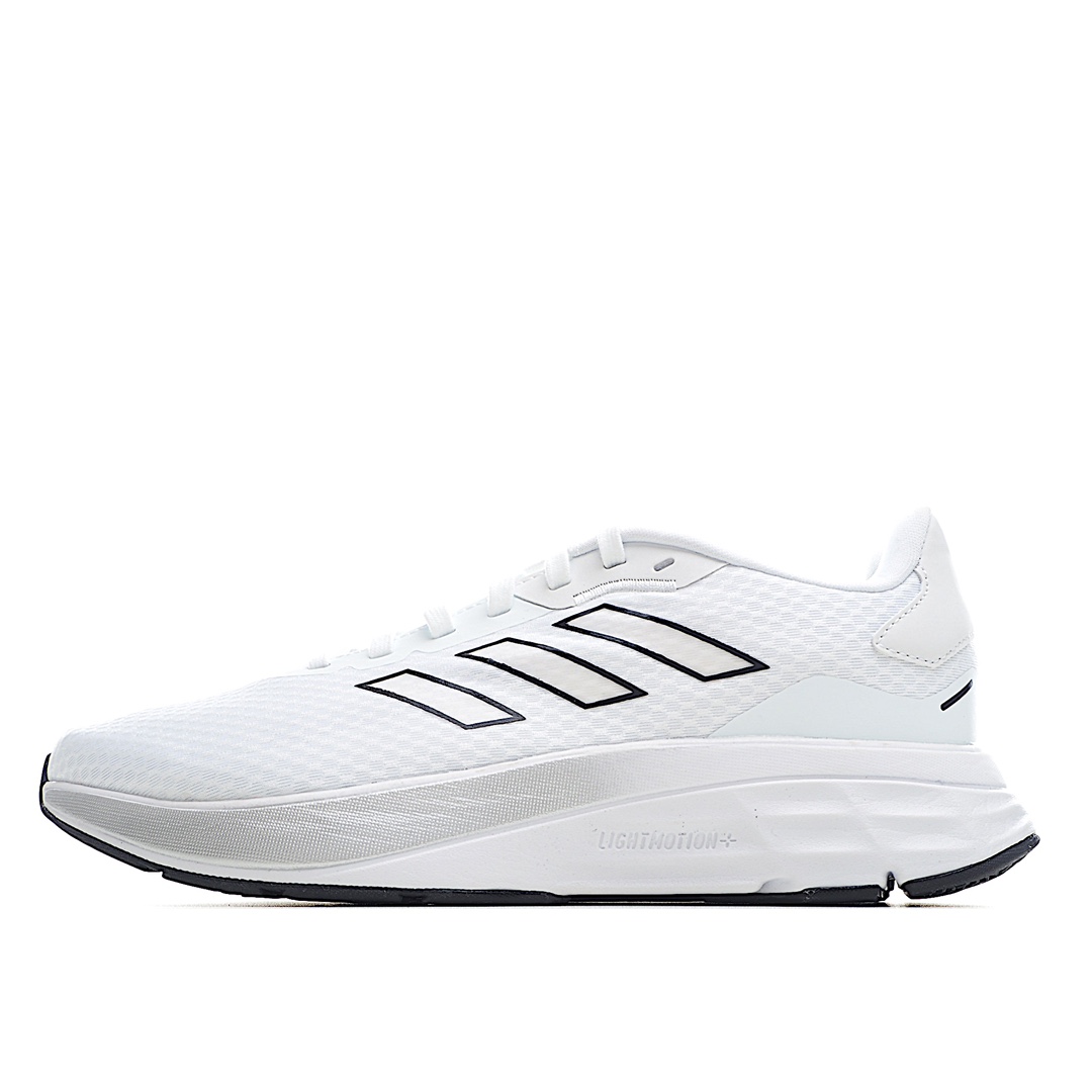 G5 阿迪 Speedmotion 飞马 越野跑鞋 依旧采用Nike React缓冲垫，封装的Zoom Air和Pegasus Trail 2的外底胎面 透气的网眼与覆盖层搭配，经过重新加工，提高了耐用性，改善了锁定效果。