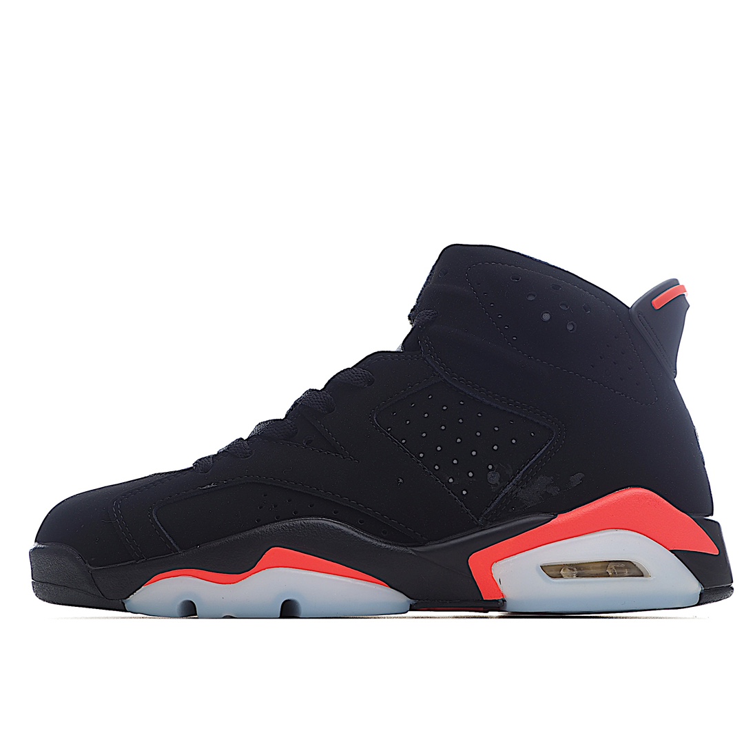J0 EDC冠希哥亲着上脚，Air jordan 6 retro “infrared 2019 release”乔丹AJ6/乔6代复古休闲文化篮球鞋“19复刻黑红红外线”采用牛培皮革组合牛巴革鞋面材质中底钢印及缜密拉帮效果外置Air开窗中底气垫装置
